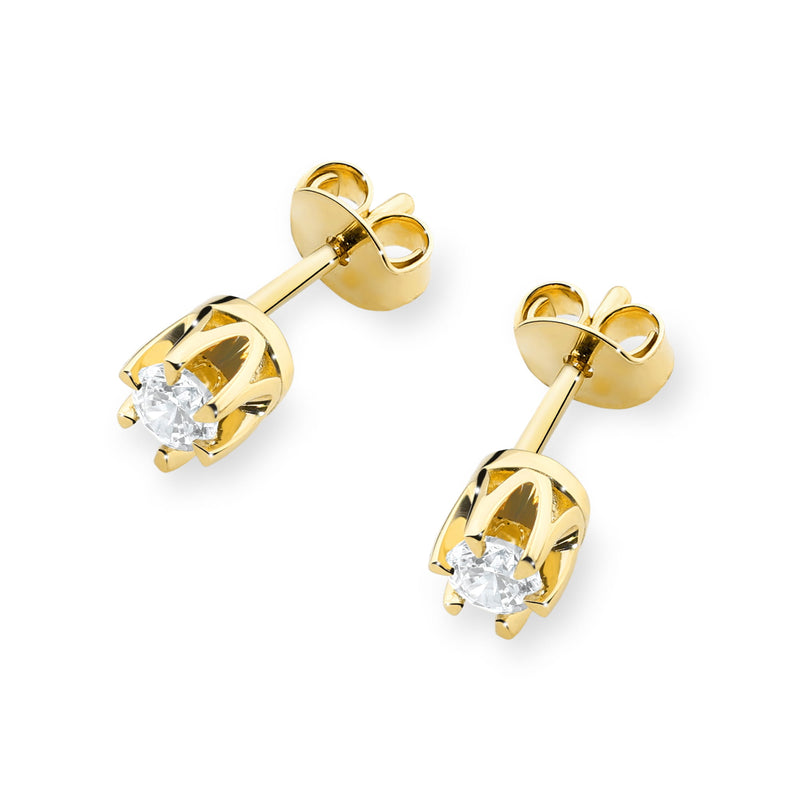 Cercei Aur 14K cu Diamant Natural 0.08 ct, imaginea 2 din 5