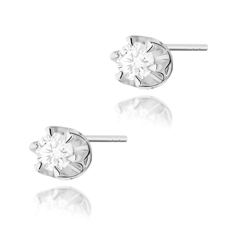 Cercei Aur 14K cu Diamant Natural 0.08 ct, imaginea 3 din 5