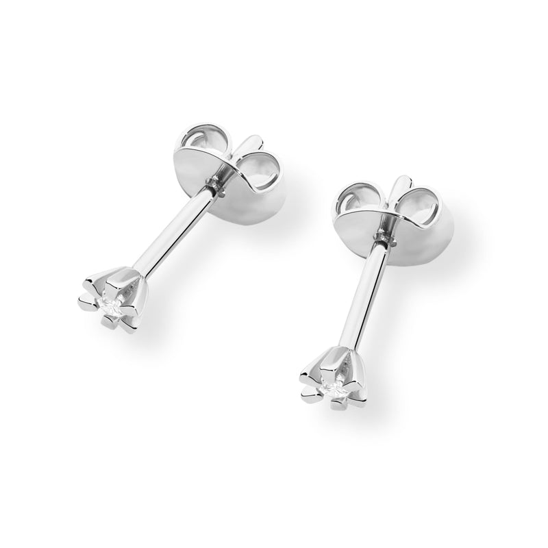 Cercei Aur 14K cu Diamant Natural 0.02 ct, imaginea 6 din 6