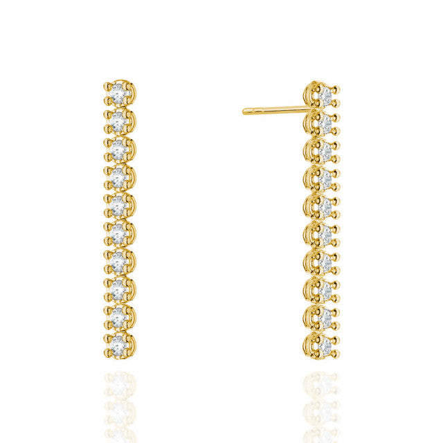 Cercei Aur 14K cu Diamante Naturale 0.80 ct — Aur galben