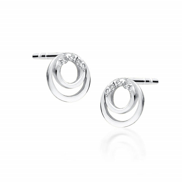 Cercei Aur 14K cu Diamante Naturale 0.03 ct, imaginea 2 din 4