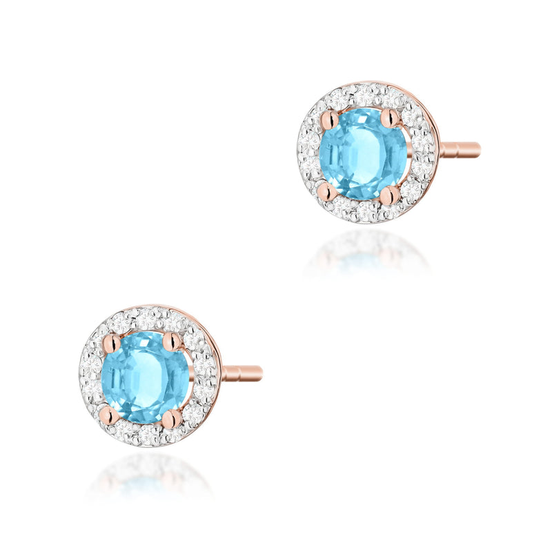 Cercei Aur 14K cu Topaz Swiss 0.50 ct si Diamante Naturale 0.24 ct, imaginea 4 din 9