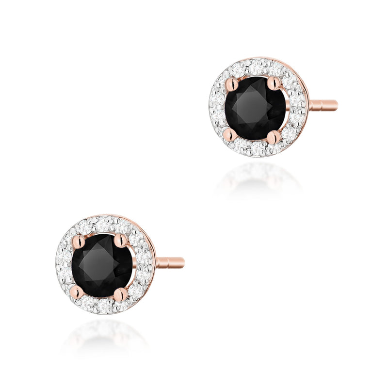Cercei Aur 14K cu Diamante Naturale Albe si Negre 0.74 ct, imaginea 4 din 9