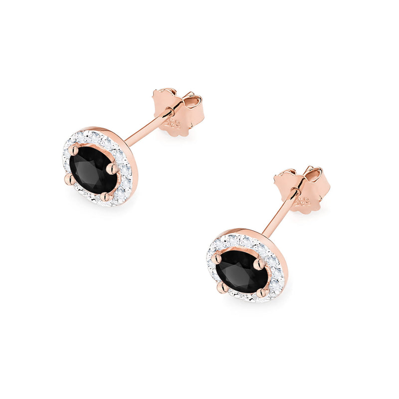 Cercei Aur 14K cu Diamante Naturale Albe si Negre 0.74 ct, imaginea 5 din 9