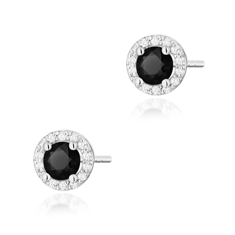 Cercei Aur 14K cu Diamante Naturale Albe si Negre 0.74 ct, imaginea 7 din 9
