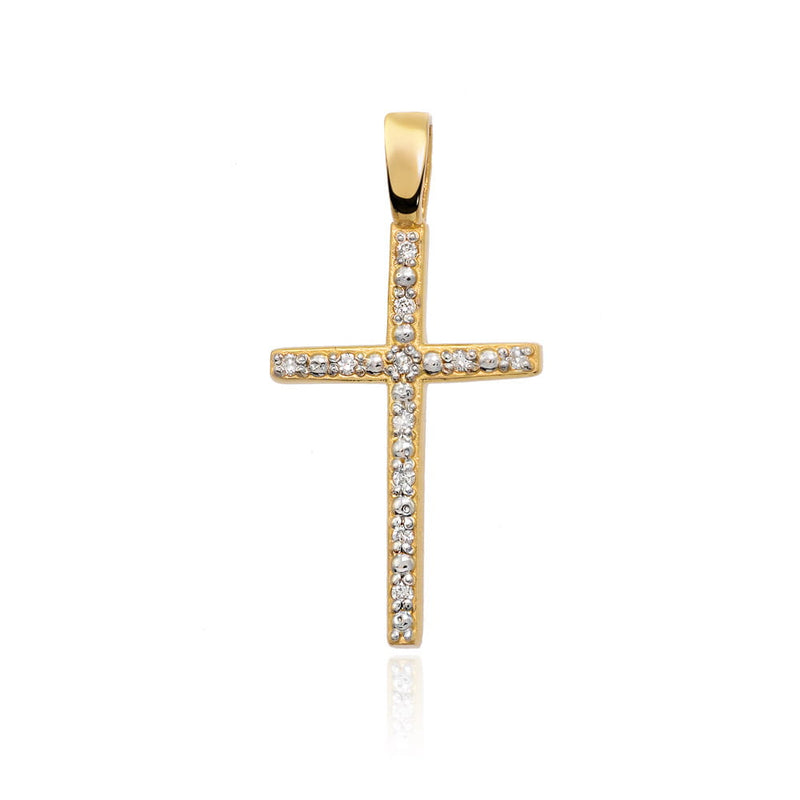 Pandantiv Aur 14K cu Diamante Naturale 0.06 ct — Aur galben