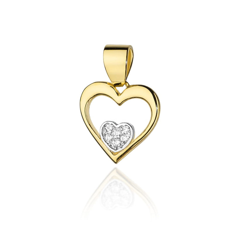Pandantiv Aur 14K cu Diamante Naturale 0.05 ct — Aur galben