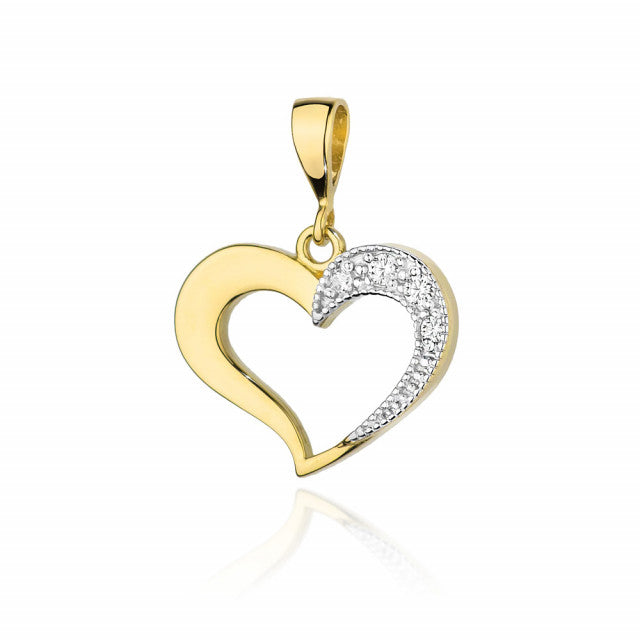 Pandantiv Aur 14K cu Diamante Naturale 0.08 ct — Aur galben