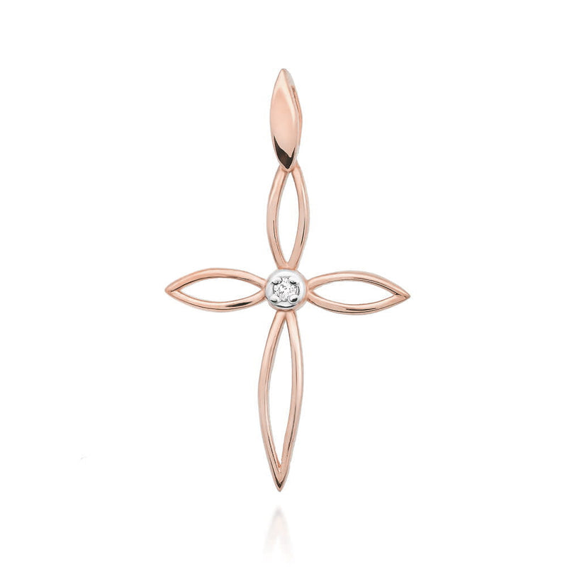 Pandantiv Aur 14K cu Diamant Natural 0.02 ct, imaginea 2 din 3