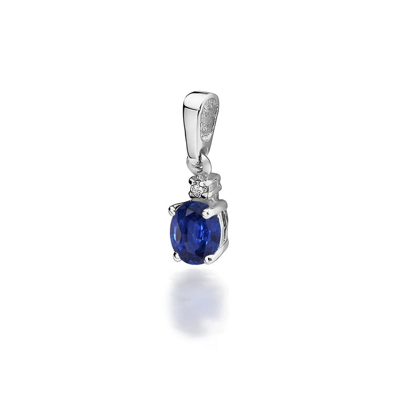 Pandantiv Aur 14K cu Safir 0.70 ct si Diamant Natural 0.01 ct, imaginea 5 din 6