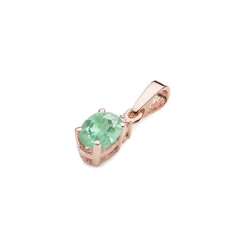 Pandantiv Aur 14K cu Smarald 0.40 ct si Diamant Natural 0.01 ct, imaginea 4 din 6
