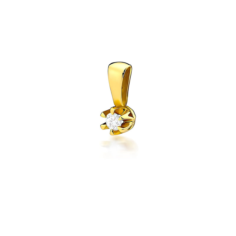 Pandantiv Aur 14K cu Diamant Natural 0.10 ct — Aur galben