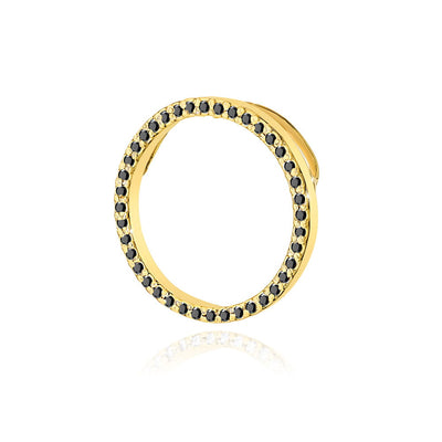 Pandantiv Aur 14K cu Diamante Naturale Negre 0.20 ct