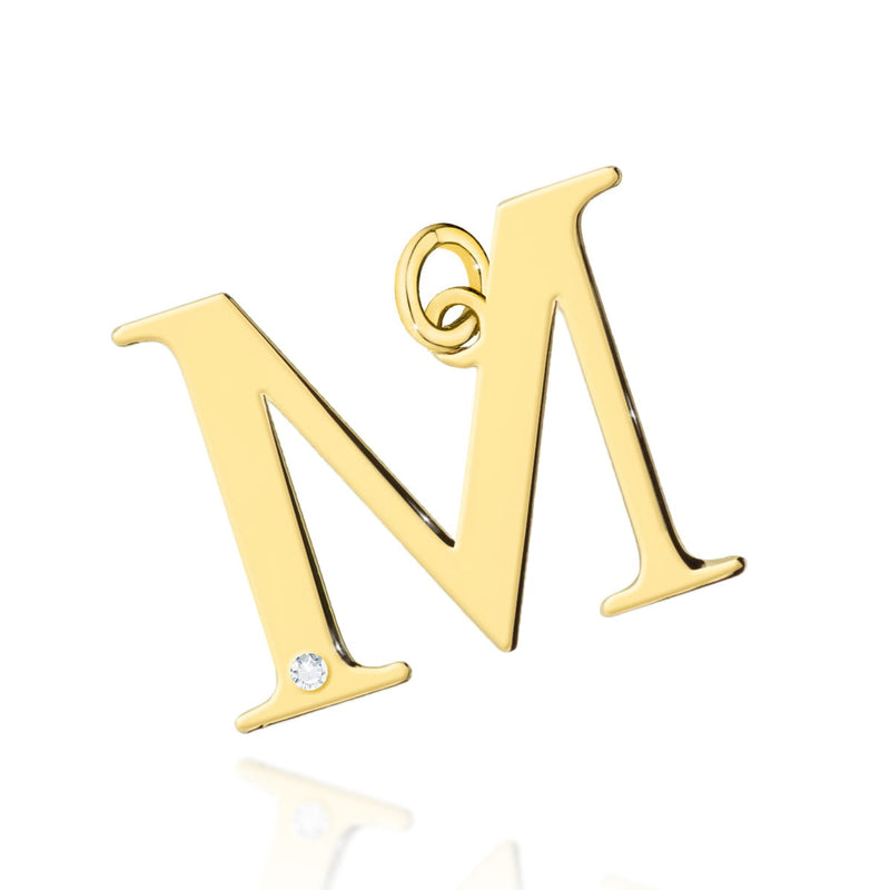 Pandantiv Aur 14K cu Diamante Naturale 0.01 ct — Aur galben