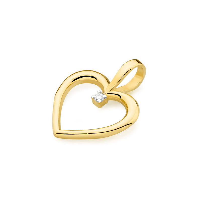Pandantiv Aur 14K cu Diamant Natural 0.01 ct, imaginea 2 din 6