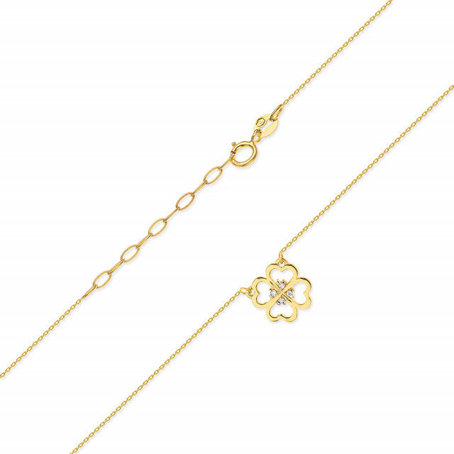 Colier Aur 14K cu Diamante Naturale 0.02 ct, imaginea 2 din 4