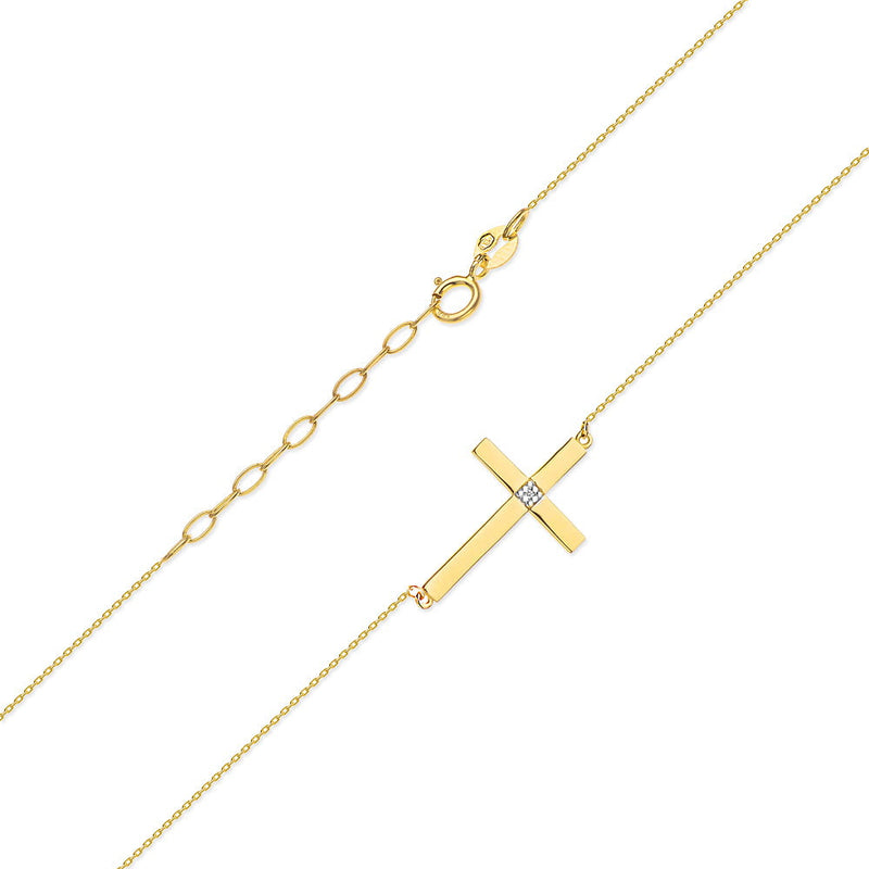 Colier Aur 14K cu Diamant Natural 0.01 ct, imaginea 2 din 6
