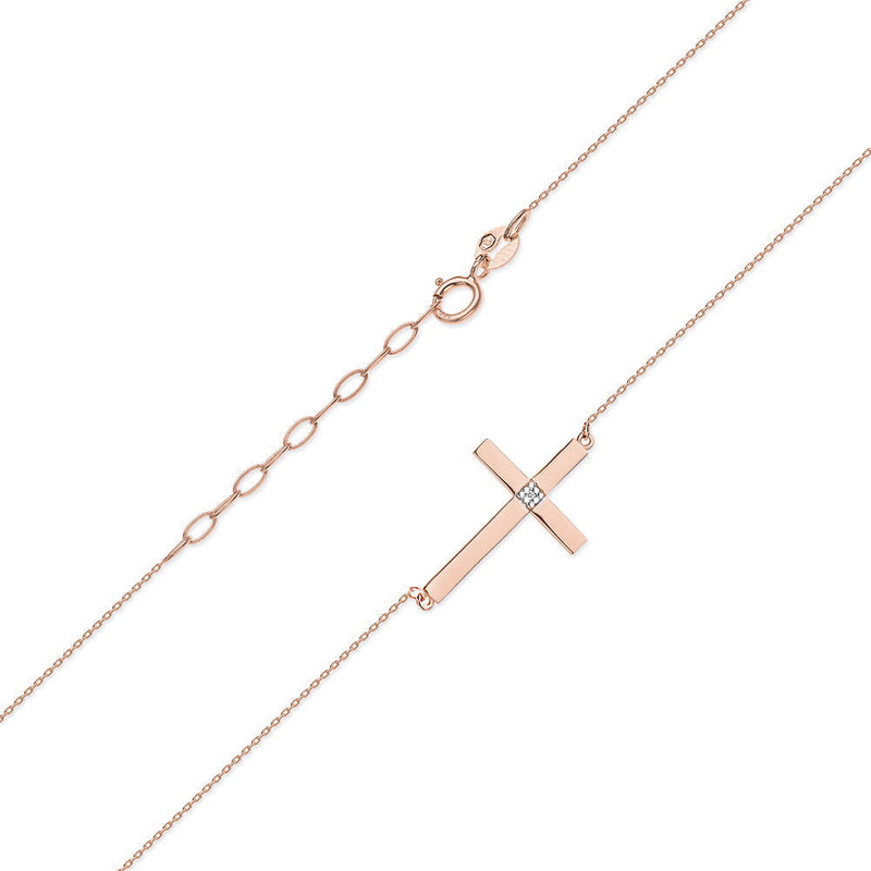 Colier Aur 14K cu Diamant Natural 0.01 ct, imaginea 4 din 6