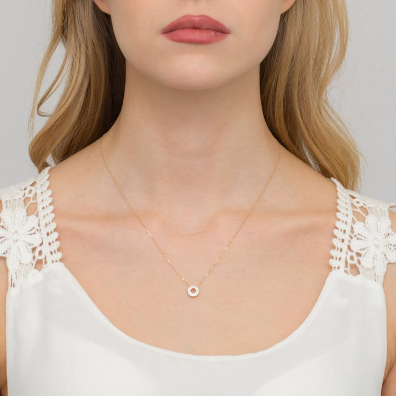 Colier Aur 14K cu Diamante Naturale 0.07 ct, imaginea 3 din 7