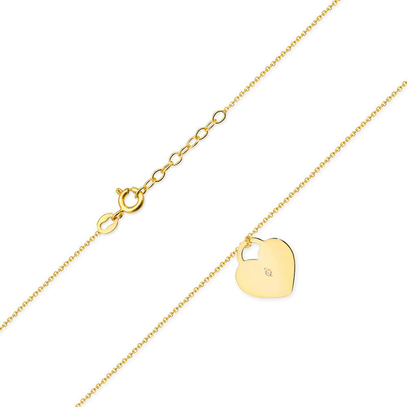Colier Aur 14K cu Diamant Natural 0.01 ct, imaginea 2 din 6