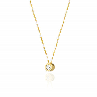 Colier Aur 14K cu Diamant Natural 0.01 ct