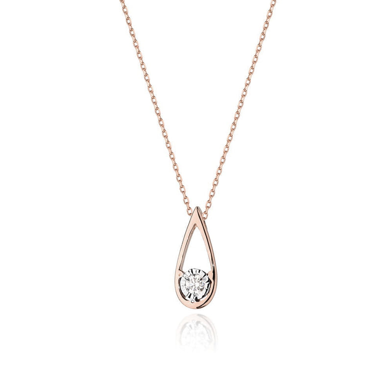 Colier Aur 14K cu Diamant Natural 0.08 ct, imaginea 3 din 6