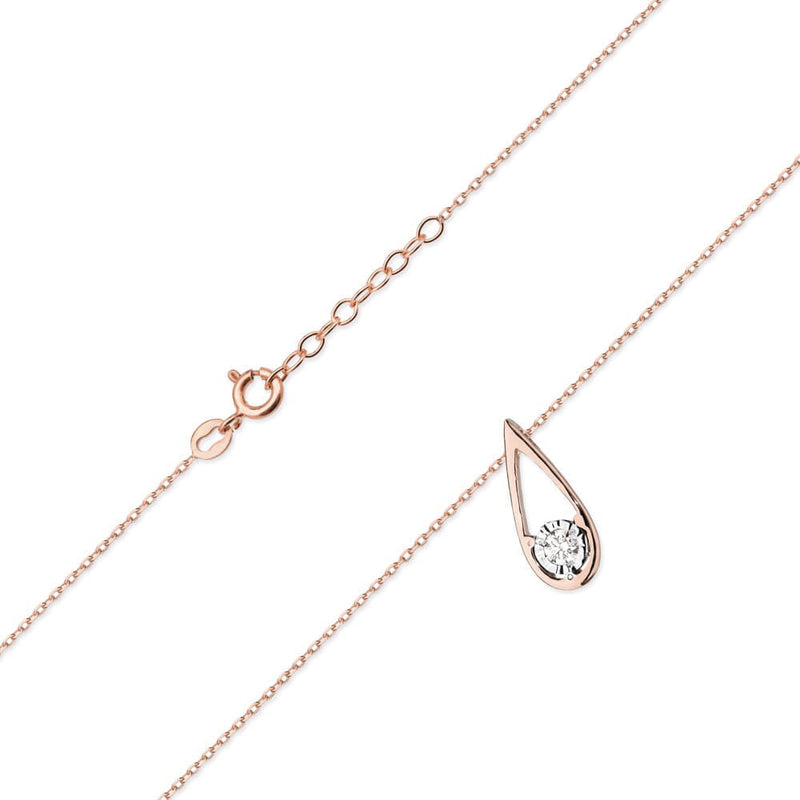 Colier Aur 14K cu Diamant Natural 0.08 ct, imaginea 4 din 6