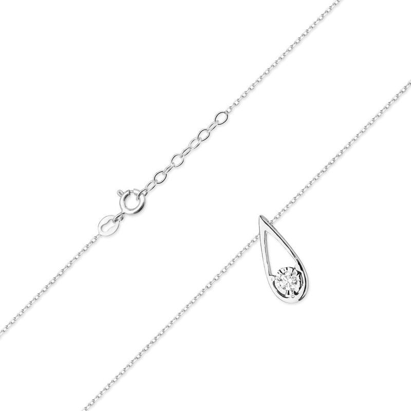 Colier Aur 14K cu Diamant Natural 0.08 ct, imaginea 6 din 6