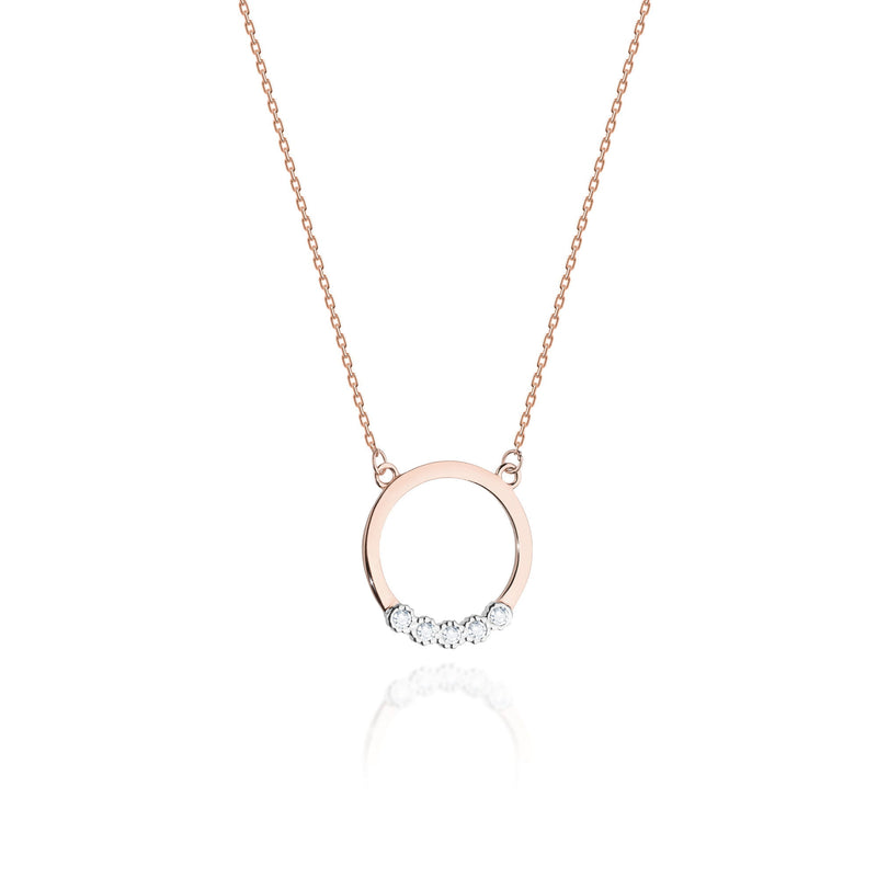 Colier Aur 14K cu Diamante Naturale 0.04 ct, imaginea 3 din 6