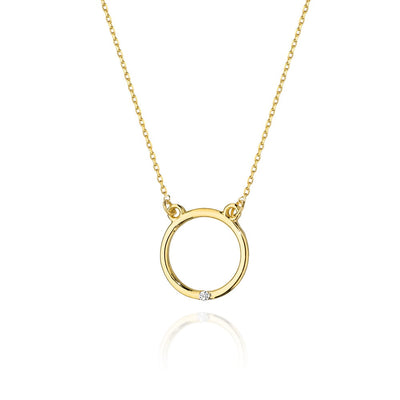 Colier Aur 14K cu Diamant Natural 0.01 ct