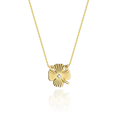Colier Aur 14K cu Diamant Natural 0.01 ct