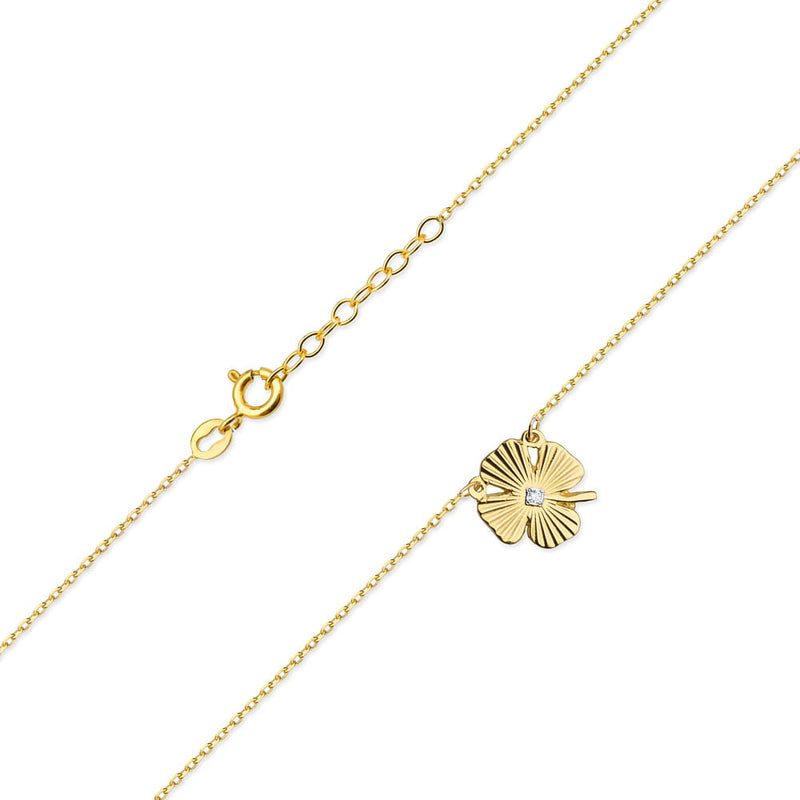 Colier Aur 14K cu Diamant Natural 0.01 ct, imaginea 2 din 6