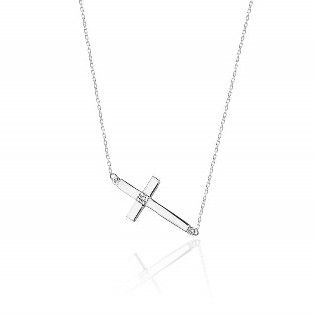 Colier Aur 14K cu Diamant Natural 0.01 ct, imaginea 3 din 5