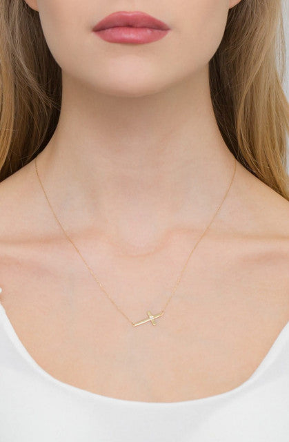 Colier Aur 14K cu Diamant Natural 0.01 ct, imaginea 5 din 5