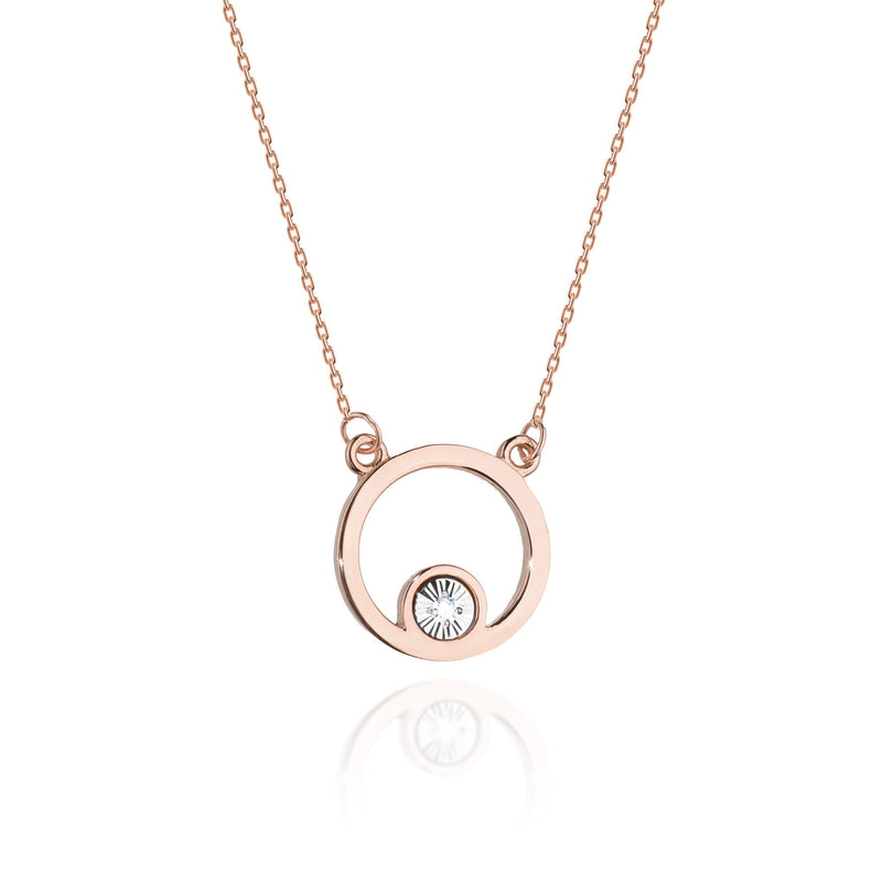 Colier Aur 14K cu Diamant Natural 0.01 ct, imaginea 4 din 8
