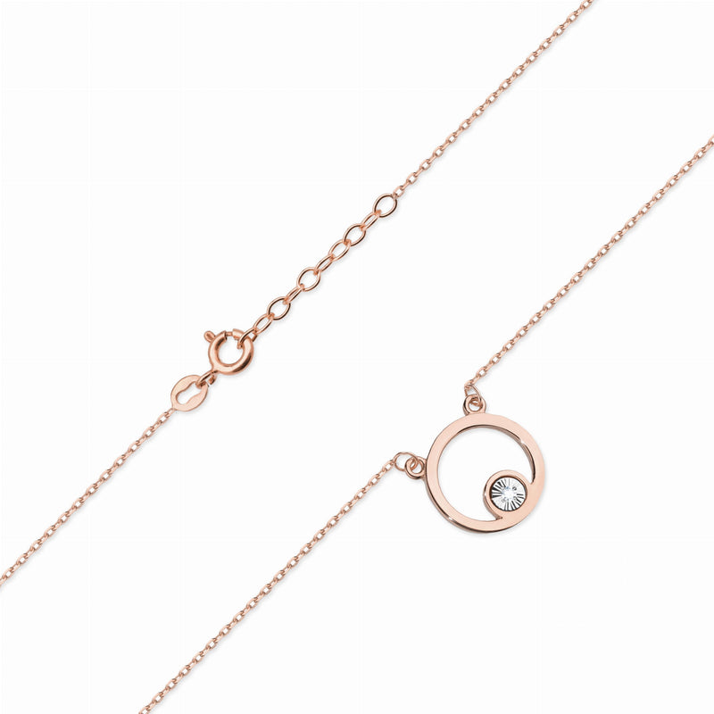 Colier Aur 14K cu Diamant Natural 0.01 ct, imaginea 5 din 8