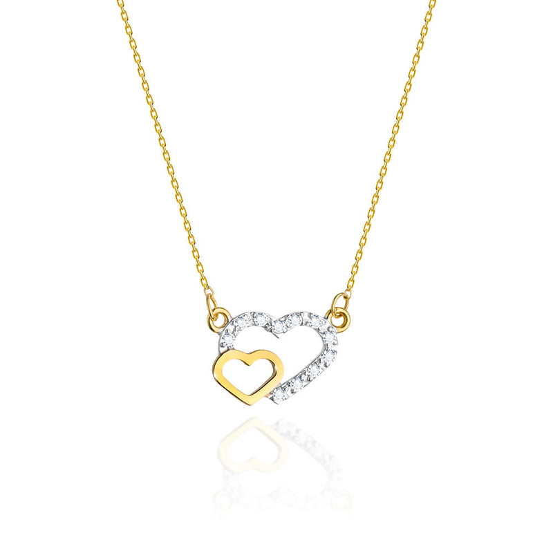 Colier Aur 14K cu Diamante Naturale 0.06 ct — Aur galben