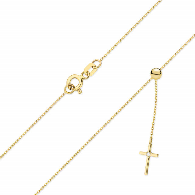 Colier Aur 14K cu Diamant Natural 0.01 ct, imaginea 2 din 3