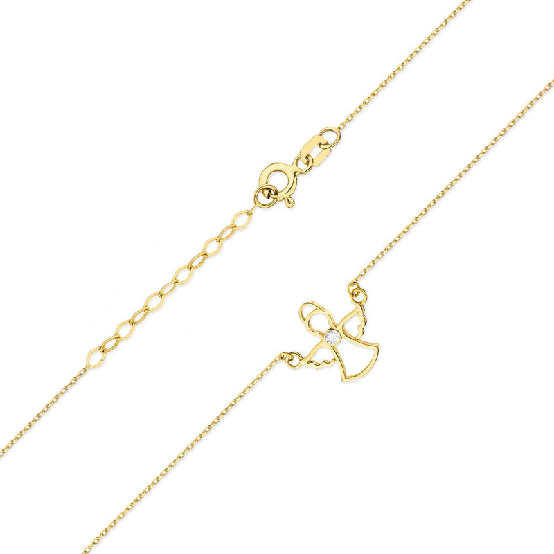 Colier Aur 14K cu Diamant Natural 0.01 ct, imaginea 7 din 9