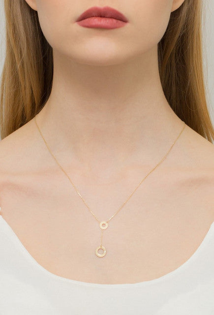 Colier Aur 14K cu Diamant Natural 0.01 ct, imaginea 5 din 5