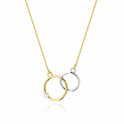 Colier Aur 14K cu Diamant Natural 0.01 ct