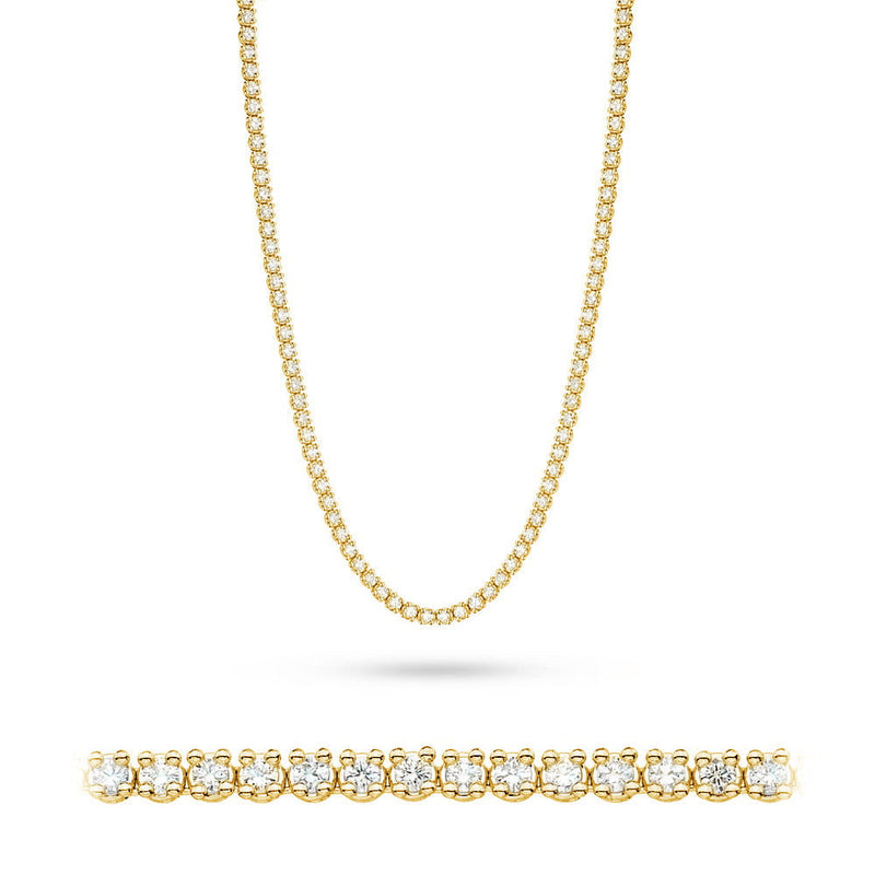Colier Aur 14K cu Diamante Naturale 6.90 ct — Aur galben