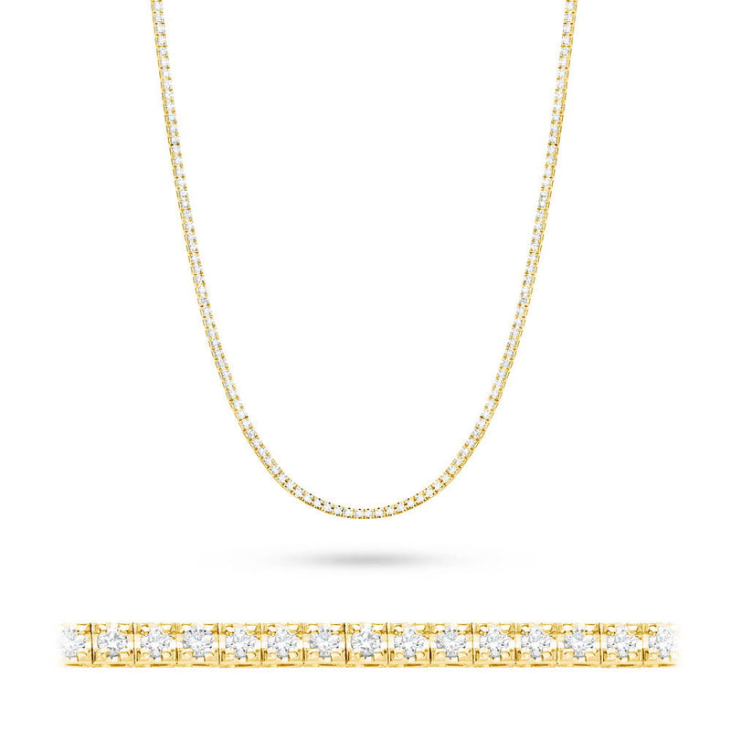 Colier Aur 14K cu Diamante Naturale 3.38 ct — Aur galben