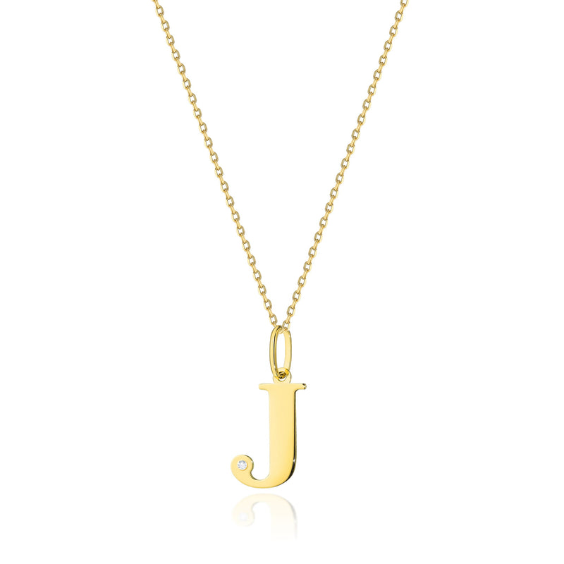Colier Aur 14K cu Diamant Natural 0.01 ct — Aur galben