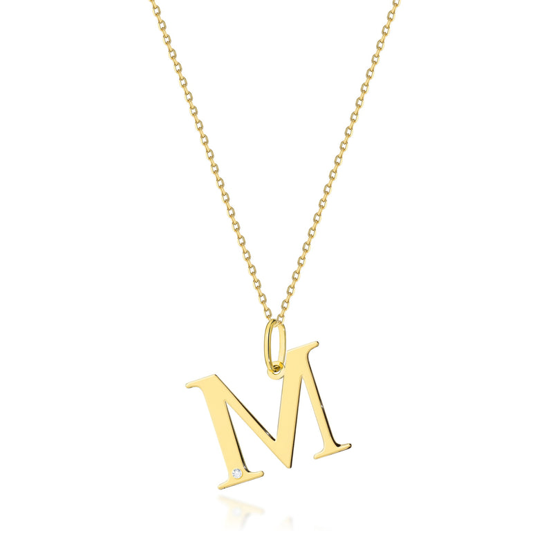 Colier Aur 14K cu Diamant Natural 0.01 ct — Aur galben