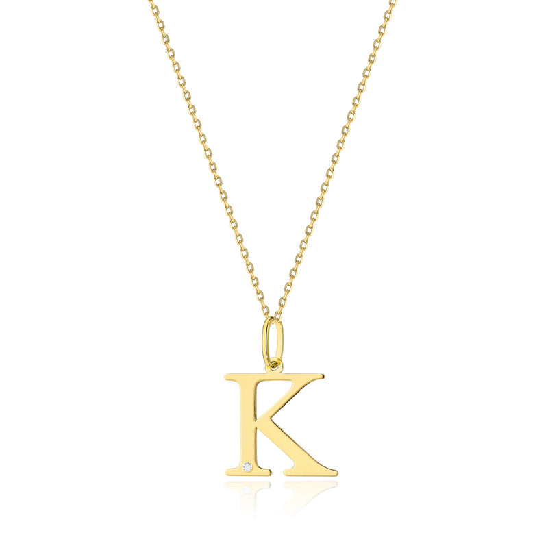 Colier Aur 14K cu Diamant Natural 0.01 ct — Aur galben
