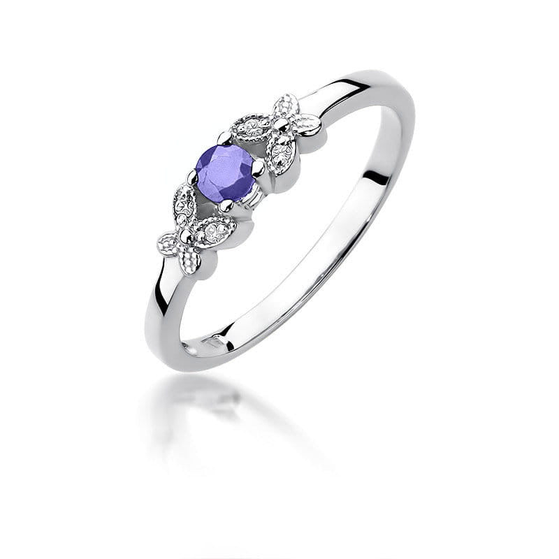 Inel Aur 14K cu Tanzanit 0.15 ct si Diamante Naturale 0.02 ct, imaginea 1 din 12