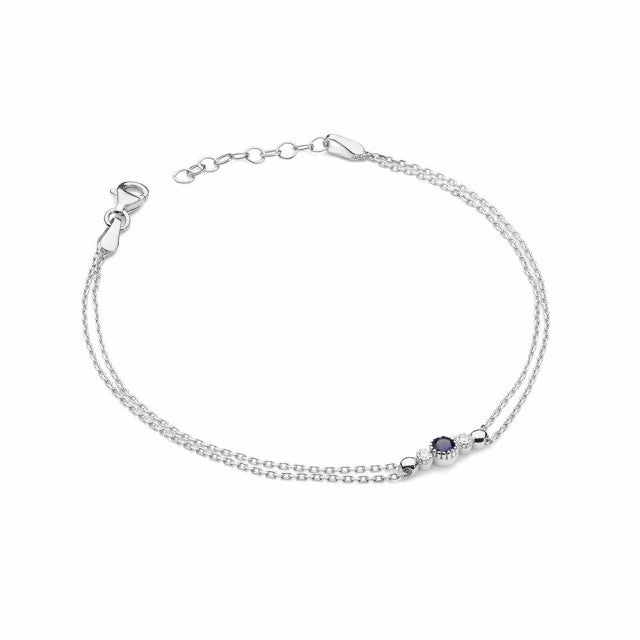 Bratara Aur 14K cu Safir 0.15 ct si Diamante Naturale 0.03 ct, imaginea 1 din 8