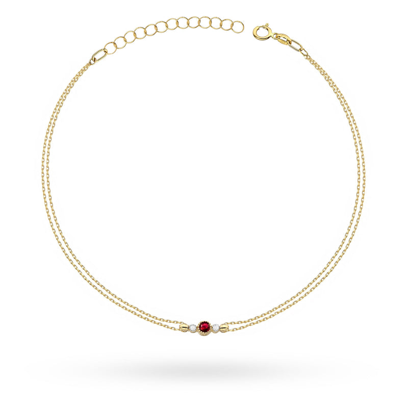 Bratara Aur 14K cu Rubin 0.15 ct si Diamante Naturale 0.03 ct, imaginea 5 din 7