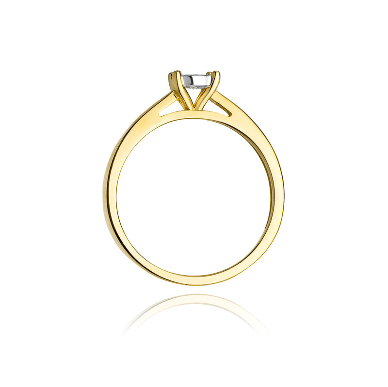 Inel Aur 14K cu Diamant Natural 0.08 ct, imaginea 3 din 11